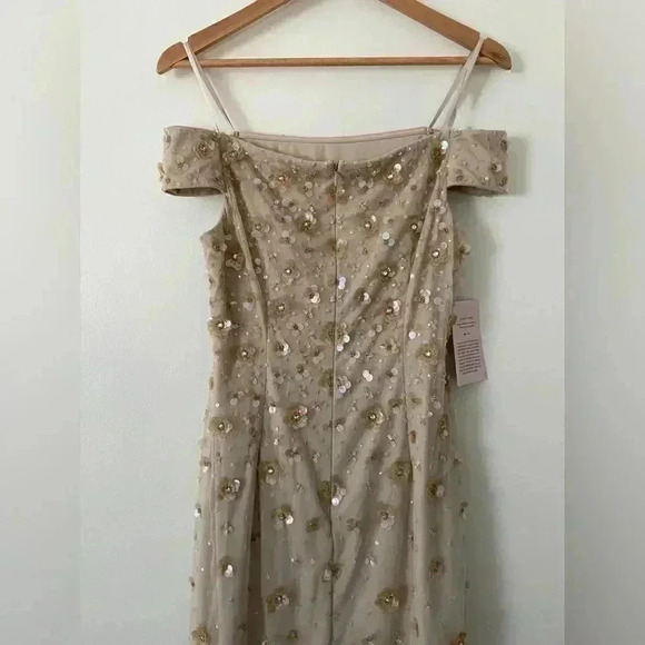 NWT Adrianna Papell x BHLDN Rosie Off The Shoulder Dress Size 6 - Picture 8 of 8